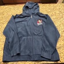 Disney Mickey Mouse Superstar Fleece Hoodie Navy Blue Zip Up Women 3X Plus Size