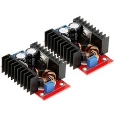 2Pcs 150W DC-DC 10-32V to 12-35V Boost Converter Module Voltage Adjustable for