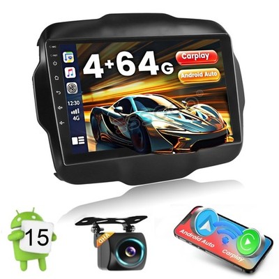 Carplay Für Jeep Renegade 2014-2024 Android 15 4+64GB Autoradio GPS Navi RDS KAM