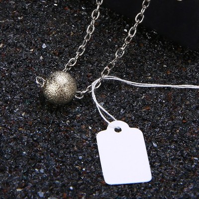 Waschbares und wiederverwendbares weißes Schlüsselband Preisschilder für Schmuck und Uhren