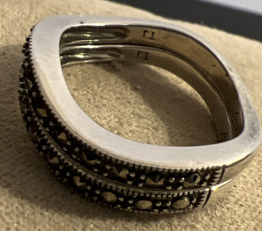 Vintage Two Row Interlocking Sterling Silver Marc… - image 3