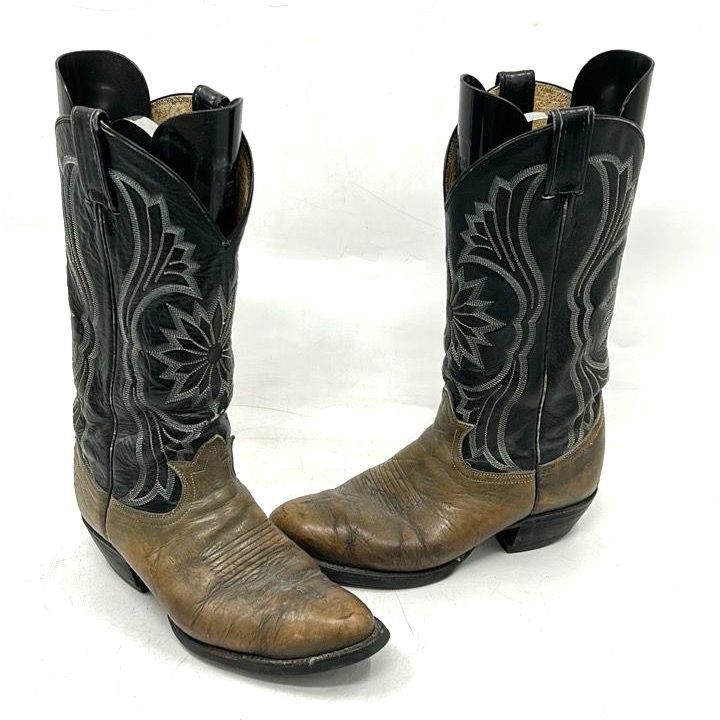 Men's Vintage Tony Lama 6700 Two Tone Leather Cowboy Western Boots - 6.5D