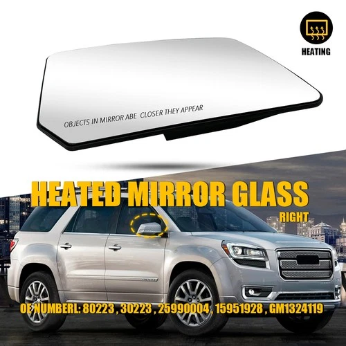 For 2007-2016 GMC Acadia Chevy Traverse RH Passenger Side Wing Mirror Glass EXD