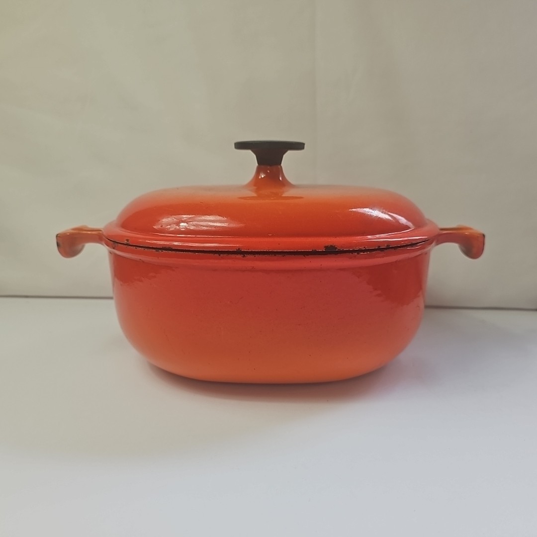 ルクルーゼ ビンテージココット Enzo Mari La Mama Le Creuset Rare Vintage Enzo Mari La Mama Orange #21 Cast Iron