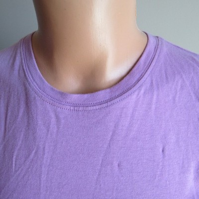 Zenana Cotton Spandex Short Sleeve Crewneck Top T-Shirt Lavender M