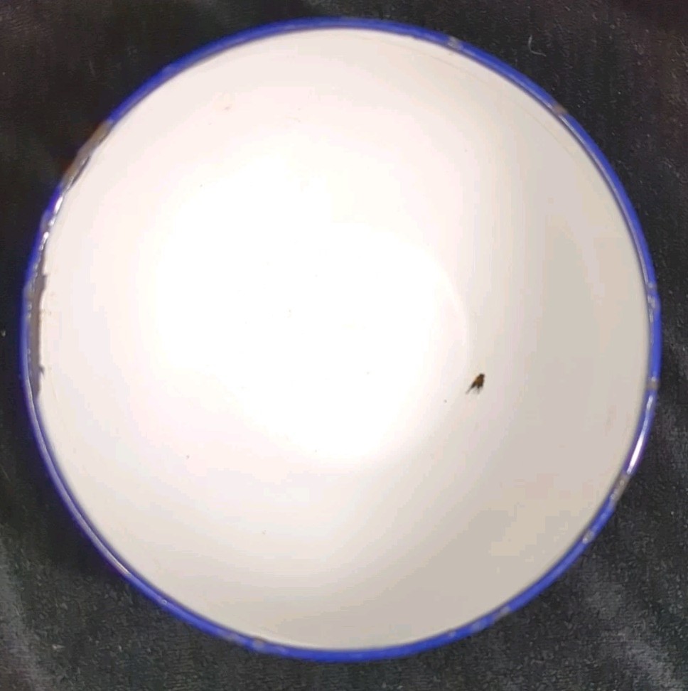 Lot 3 KER Sweden Enamelware Bowls 14 Cm 5.50" White Blue 