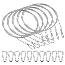 40 Inch Safety Cable Lock, 5 Pcs 304 Stainless Steel Security Wire Rope Clear