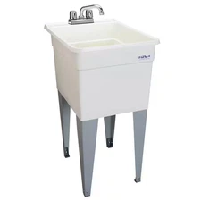 Utilatub Combo 24 In. X 18 In. Polypropylene Floor Mounted Laundry Tub in White