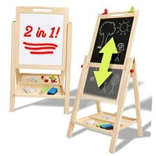 2-in-1 Double Sided Kid's Easel, Tabletop Art Easel for Toddlers 2-4, Toddler