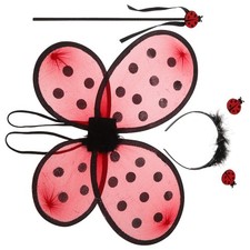 Ladybug Wings Costume Fairy Accessories Halloween Costumes for Kids