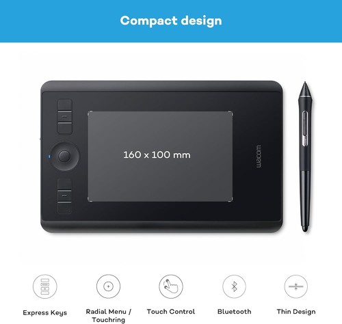 Wacom Intuos Pro S Black with Bluetooth – Drawing Tablet with Pen, Stylus Batter - 第 7/7 張圖片