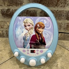 Disney Frozen Elsa  Anna Karaoke Machine CD Player Lights Up Stereo With CD