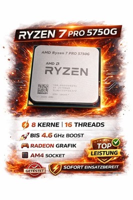 AMD Ryzen 7 PRO 5750G 8-Core 16-Thread bis 4,6GHz AM4 CPU geprüft #P246
