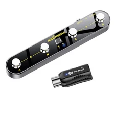 Wireless MIDI Foot Controller Pedal with Mate MIDI Receiver, 4 Customizable 