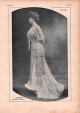 Pastel Blue Evening Dress with Tulle Jacket - 1908 - Historic Shot ~21x29cm
