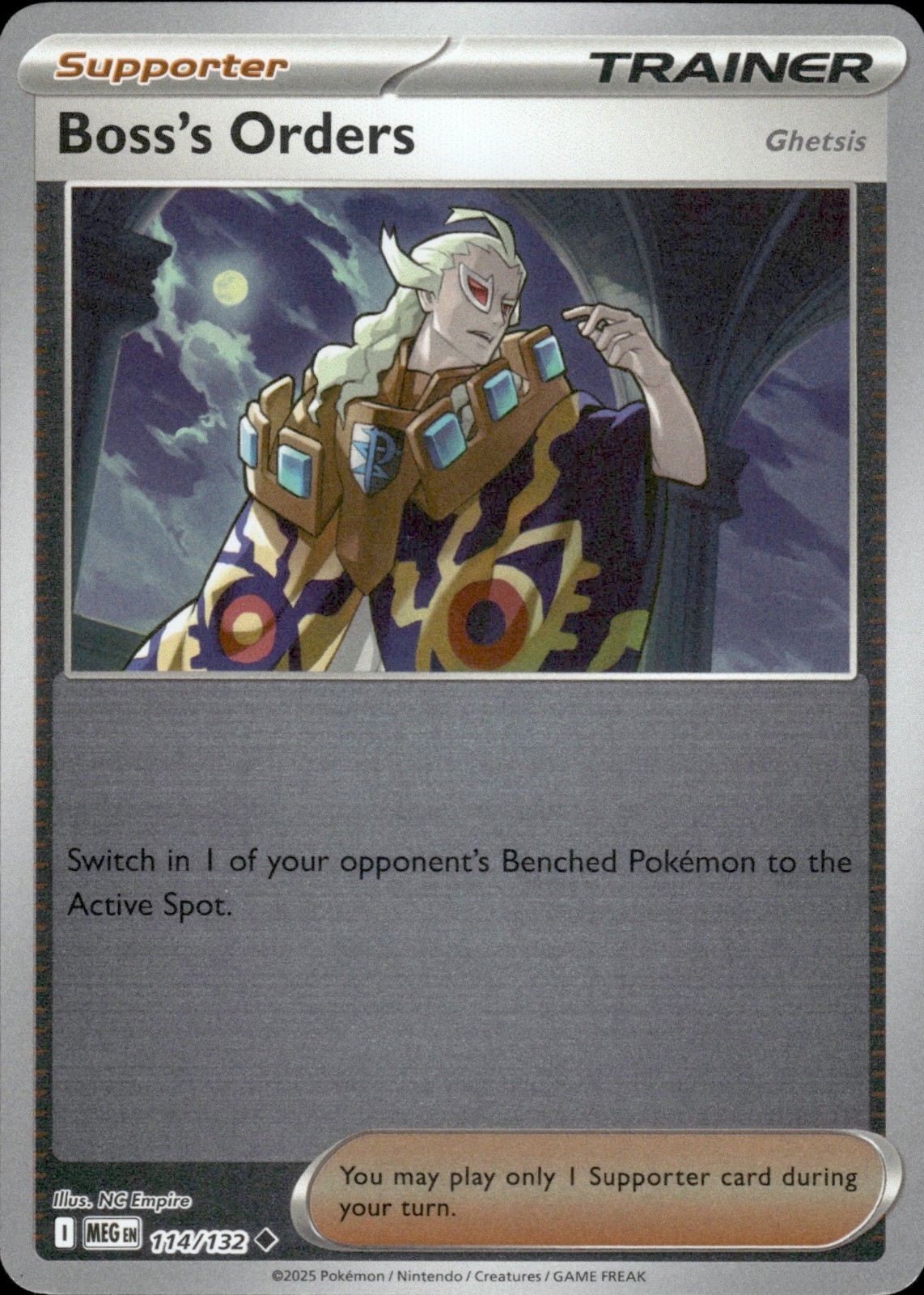 ME01: Mega Evolution Boss's Orders [Ghetsis] 114/132 Reverse Holo NM