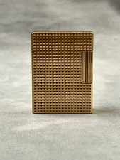 S.T. DUPONT PARIS VINTAGE LIGHTER GOLD PLATED HOBNAIL 1970'S