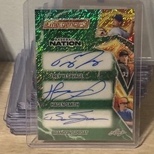 2025 Leaf Baseball Nation Yesavage,Sproat,Smith Emergence 3 Green Shimmer Auto/5