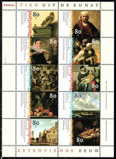 Netherlands — Sheet of 10 Stamps — 1999, Art / Paintings #1029 MNH