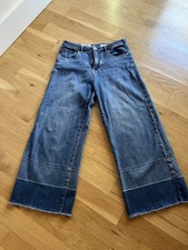 Pilcro and the Letterpress by Anthropologie Sz 28 Denim Wide Leg Crop Pants Blue