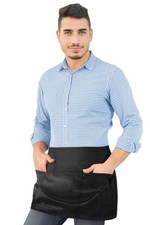 Waist Apron, 3 Pockets, Pen Pocket, Durable Denim, Black Double Stitched ...
