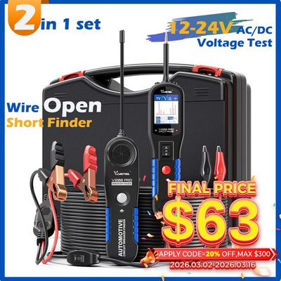 #ad VDIAGTOOL V200 Pro 12V Automotive Power Circuit Probe Tester Breaker Finder Kit $79.00