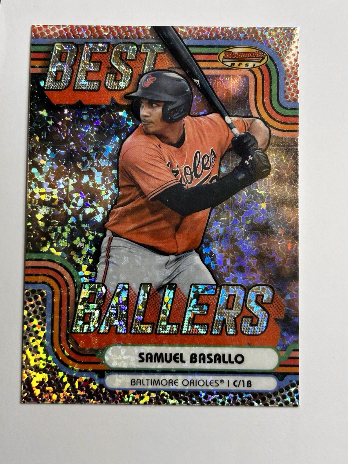 2024 Bowman's Best - Best Ballers Samuel Basallo #BB-18 Mini-Diamond Refractor 