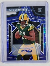 2023 Panini Rookies & Stars RC Signatures Jayden Reed /50 True Blue #153 Packers