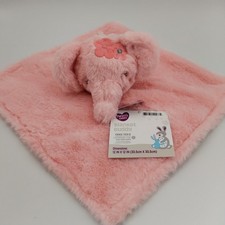 NWT Parents Choice Pink Elephant Floral Satin Lovey Security Blanket Plush Soft
