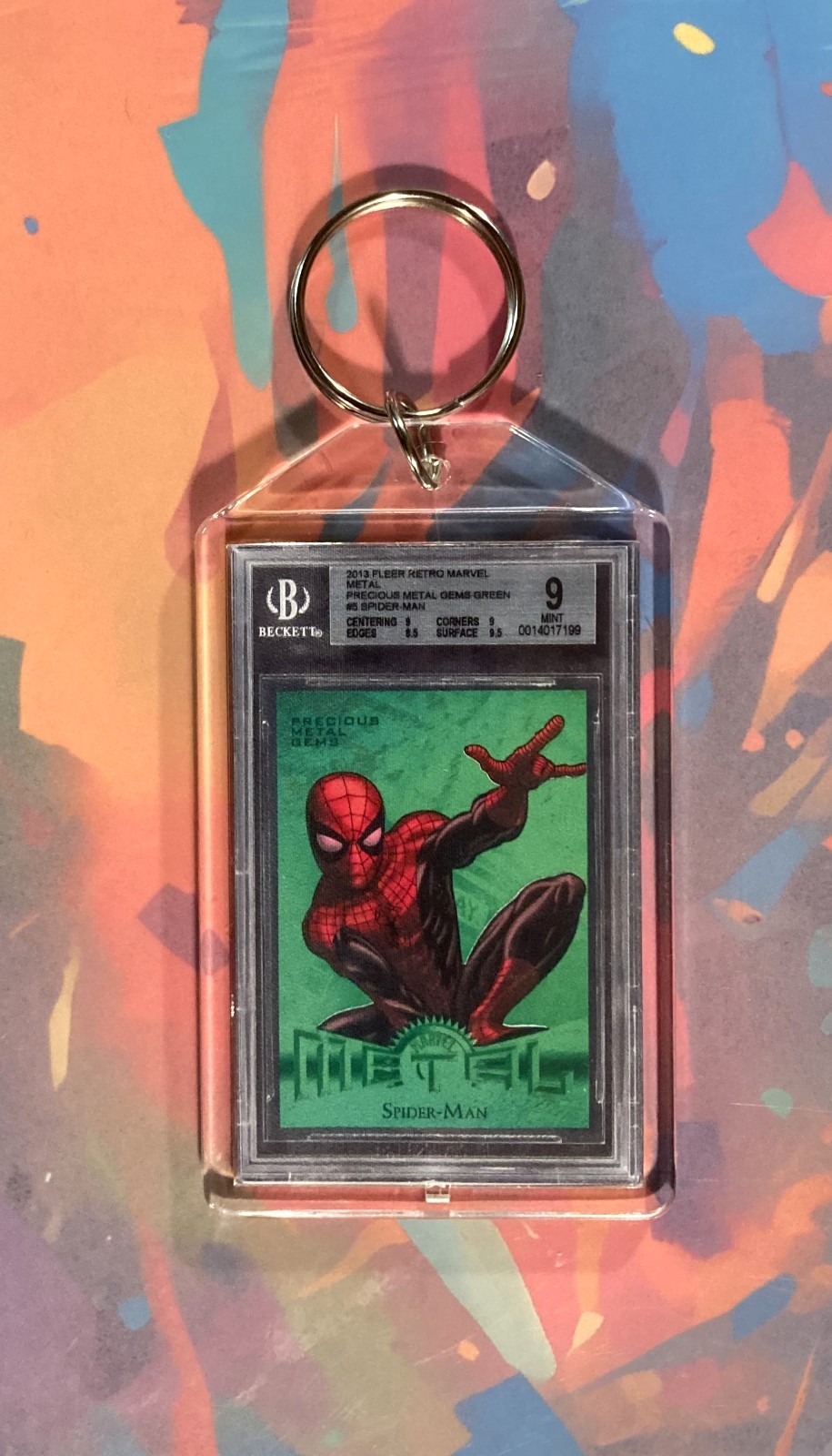 0226 SM 2013 Fleer Marvel Retro Precous Metal Gems Custom Made Novelty Keychain