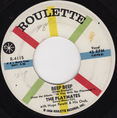 The Playmates   Beep Beep 1958 Roulette Rock VG Plays Perfectly