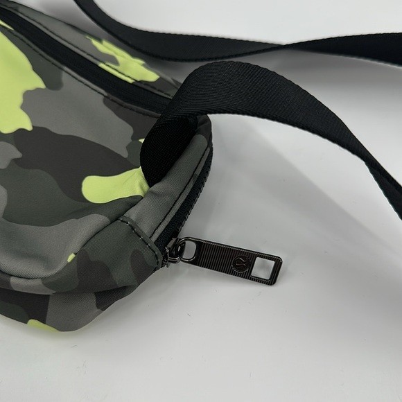 Lulmon Camo Green Yellow Belt Bag for Women and Men