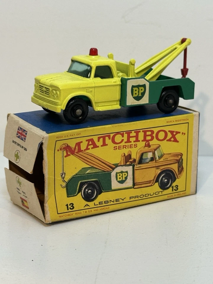 Camión Dodge Matchbox #13 hecho en Inglaterra por Lesney caja B-2 dañada Foto 2 de 4