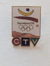 Vintage 1992 Barcelona Olympics CTV Media Enamel Lapel Pin