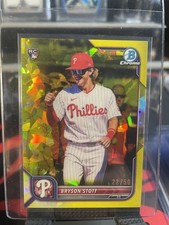 2022 Bowman Chrome Sapphire Bryson Stott Rookie Yellow Image Variation /50