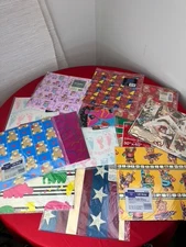 13 LOT VTG Gift Wrapping Paper New in Package Retro Birthday Floral Baby Shower