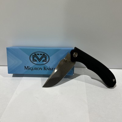 Miguron Knives M Centurion Flipper Folding Knife,3.5'' 14C28N Stonewash Blade ...