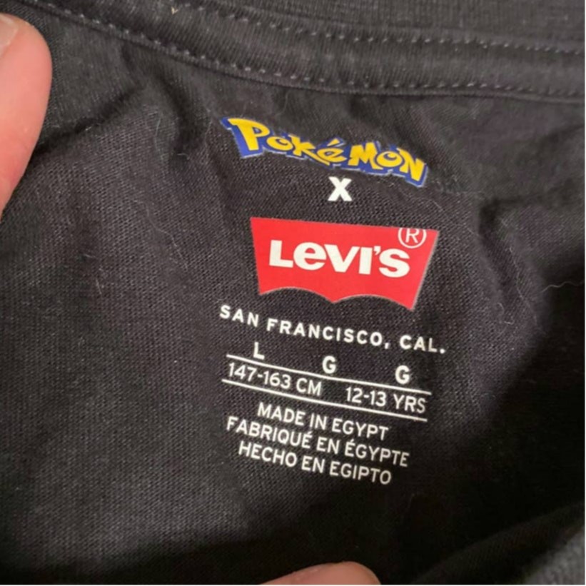 Levis x Pokemon 2021 Collab Kid's Ash Misty Black Vinyl Print Tee Size ...
