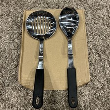 Stainless Steel Slotted Spoon  Serving Spoon W/Bent Style Handles