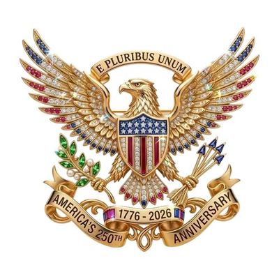 #ad US 250th Anniversary Brooch PinPatriotic Eagle Rhinestone Lapel Pin $9.49