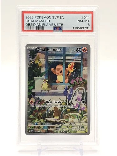 CHARMANDER 2023 POKEMON OBSIDIAN FLAMES BLACK STAR PROMO #044 PSA 8 Q5677