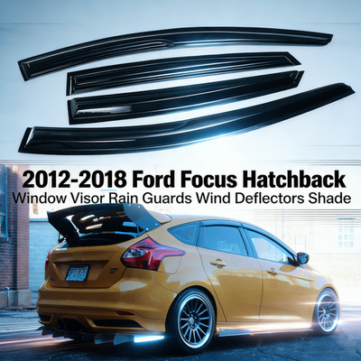 2012-2018 Ford Focus Hatchback Window Visor Rain Guards Wind Deflectors Shade