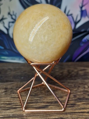 Schöne Sonnenstein Kristall Kugel 51 mm 195 g & Roségold Ständer 