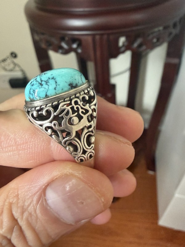 Natural Turquoise Ring 925 Sterling
