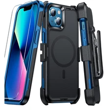 Temdan IPhone 14 Case With Belt Clip Holster Kickstand Heavy Duty Shockproof