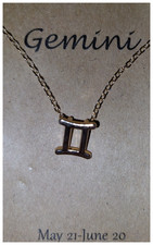 Ladies Gold Zodiac Necklace -Horoscope Birth Sign Chain   Astrology Gift, New