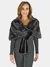 Womans Black Mink Fur Stole