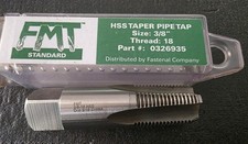 FMT Standard HSS Taper Pipe Tap HSS 3/8 in - 18 Thread Size, MPN 0326935