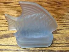 Fish Frosted Blue glass votive tea light candle holder