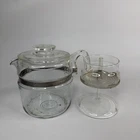 Vintage Pyrex Glass 6 Cup Percolator Coffee Pot Kitchen Accessory Read Chipped